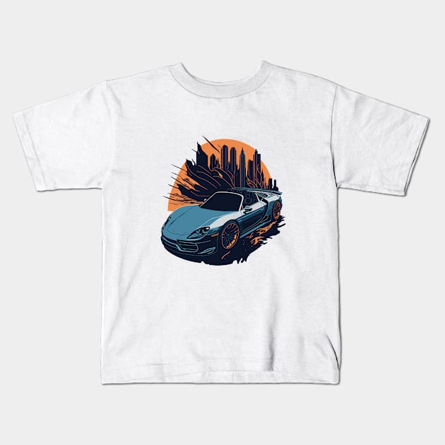 Porsche 918 Spyder Vintage Car Art Kids T-Shirt by Cruise Dresses